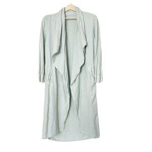 Young Fabulous & Broke Womens Small Waterfall Jacket Linen Blend Bleached Mint